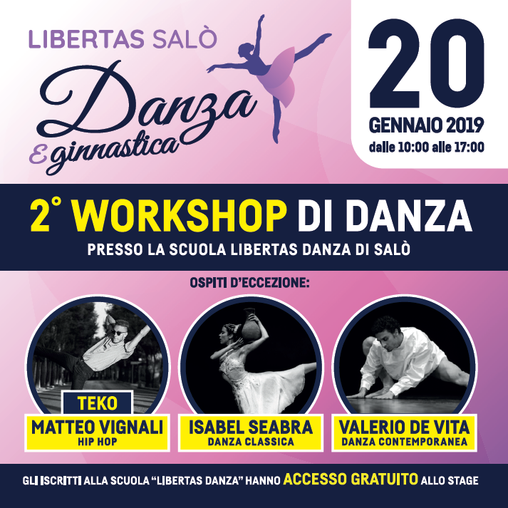 2° WORKSHOP DI DANZA Classica, Contemporaneo e Hip Hop con Isabel Seabra, Valerio De Vita e Teko Matteo Vignali